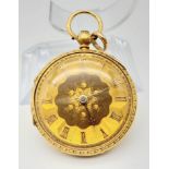 A Beautiful 18K Gold Antique (circa 1890) John Lecomber Pocket Watch. This fusee chain driven