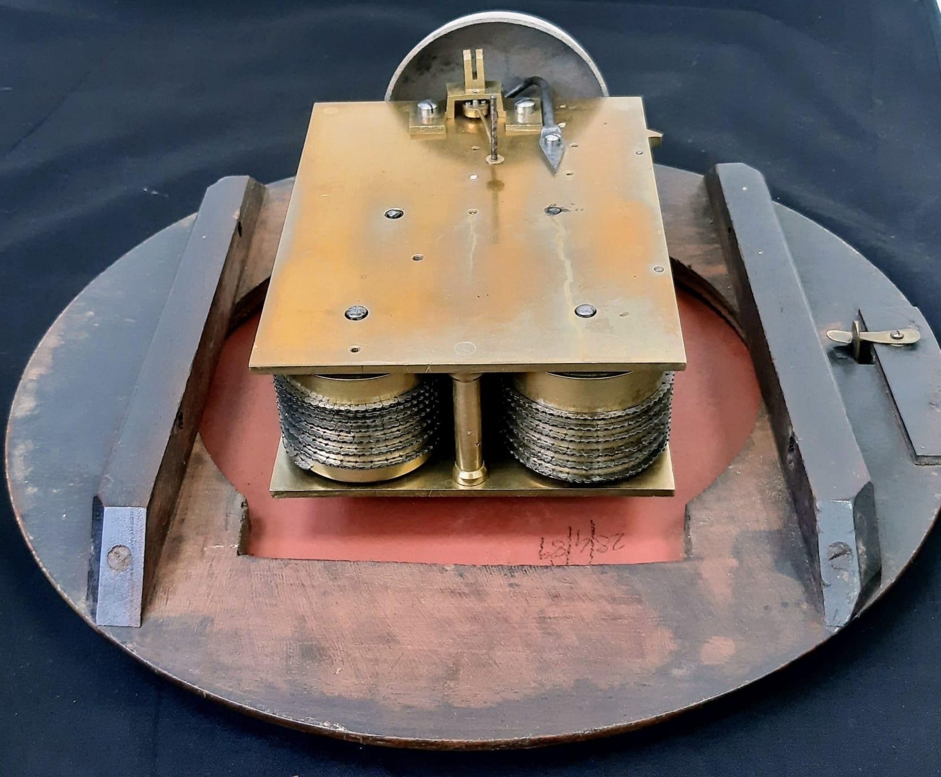 An Antique (Circa 1900) Mahogany Cased Twin Fusee Striking Dial Wall-Clock. This English made ( - Image 16 of 21