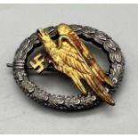 3rd Reich Fallschirmjäger (Paratrooper) Qualification Badge. Maker: Assmann.