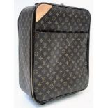 A Louis Vuitton Monogram Canvas Hand Luggage Suitcase. Leather trim and handle. Large open