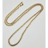 A 9K Yellow Gold Flat Belcher Link Chain. 60cm. 10.66g