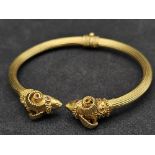 A 18K Gold ILIAS LALAOUNIS Ram Head Bracelet. Comes with Original Box. Total Weight 24.65g 13052