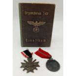 RARE 3rd Reich Organisation Todt Dienst Buch (Service Book) with lots of stamped entries in his