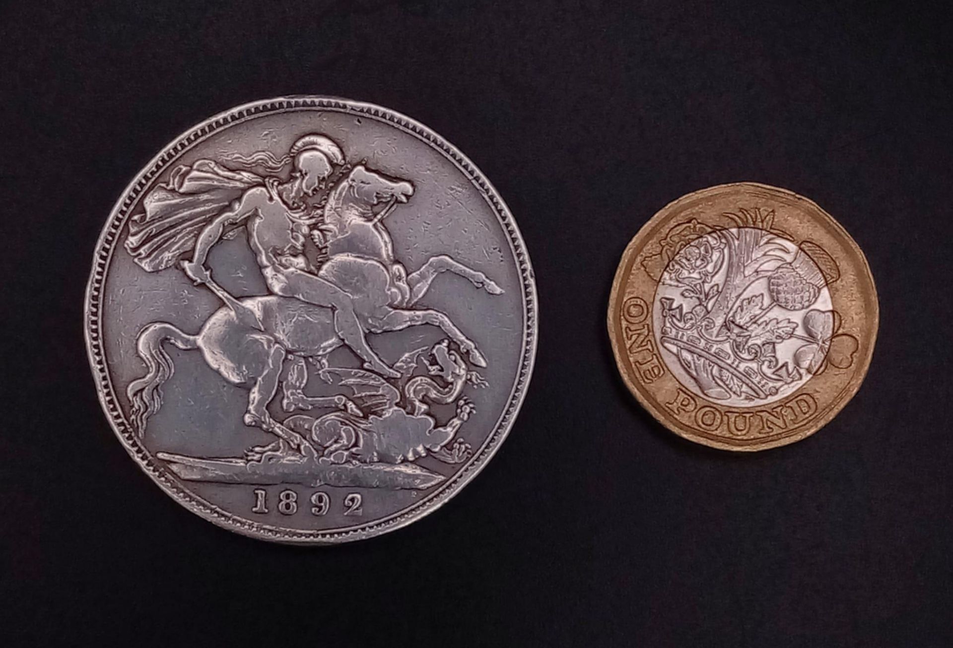 An 1892 Queen Victoria Silver Crown Coin. Please see photos for conditions. - Image 3 of 3