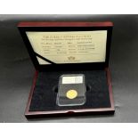 A 22K GOLD PROOF SOVEREIGN DATED 1897 (QUEEN VICTORIA OLD HEAD) IN CAPSULE AND WOODEN PRESENTATION