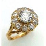 A 18K Diamond Cluster Ring. Approx. 4ct Top Quality Diamonds. Comes with Jewellers Box. Total Weight