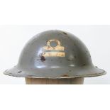 WW2 Canadian Naval Helmet. Maker: Aluminium Goods Co. Toronto. Dated 1941.