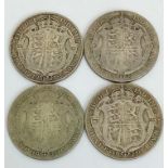 A Parcel of 4 1921 George V Half Crown Coins. 1 x Good & 3 Very Good Condition. 55.08 Grams 500