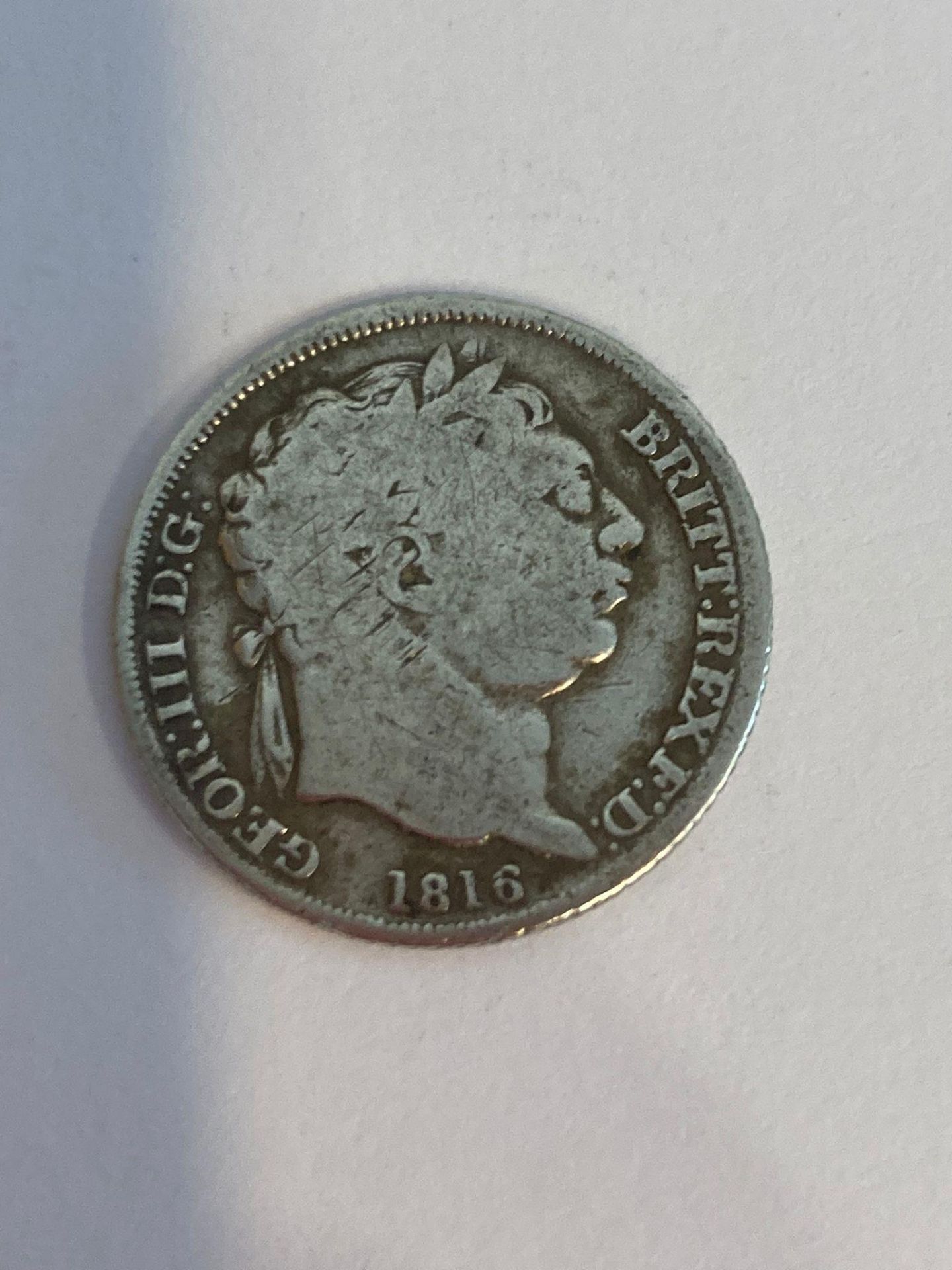 George III SILVER SIXPENCE 1816 in very/extra fine condition. Excellent definition could use a
