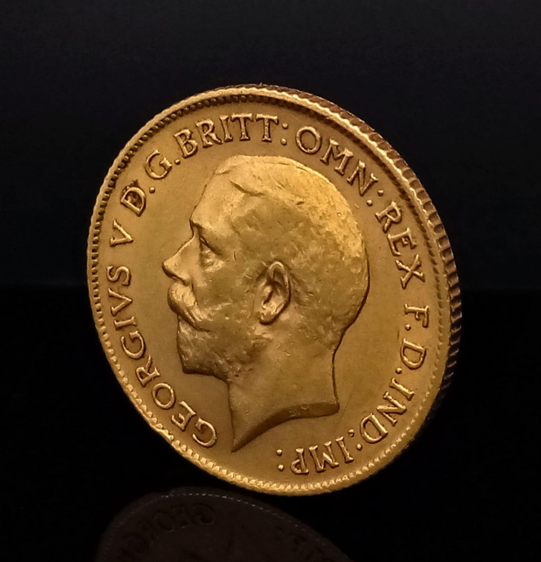 22k yellow gold half sovereign coin with King George, dated 1911, 3.99g - Image 2 of 3