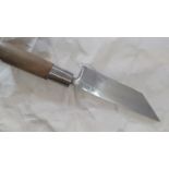 Old Japanese chefs knife signed Miyokoya. Eel knife hand forged, appears to be blue steel, file