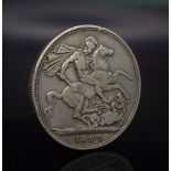 An 1892 Queen Victoria Silver Crown Coin. Please see photos for conditions.