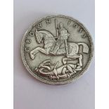 SILVER ROCKING HORSE CROWN 1935 in Extra fine condition. Having bold and raised definition to both