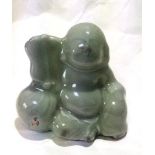 Rare Antique 1600-1868 Chinese Celadon Buddha water dropper. Length 90mm. height 85mm.