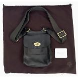 A Mulberry Brown Leather Saddle Bag with Dust-Cover. Expandable shoulder strap. Gold-tone