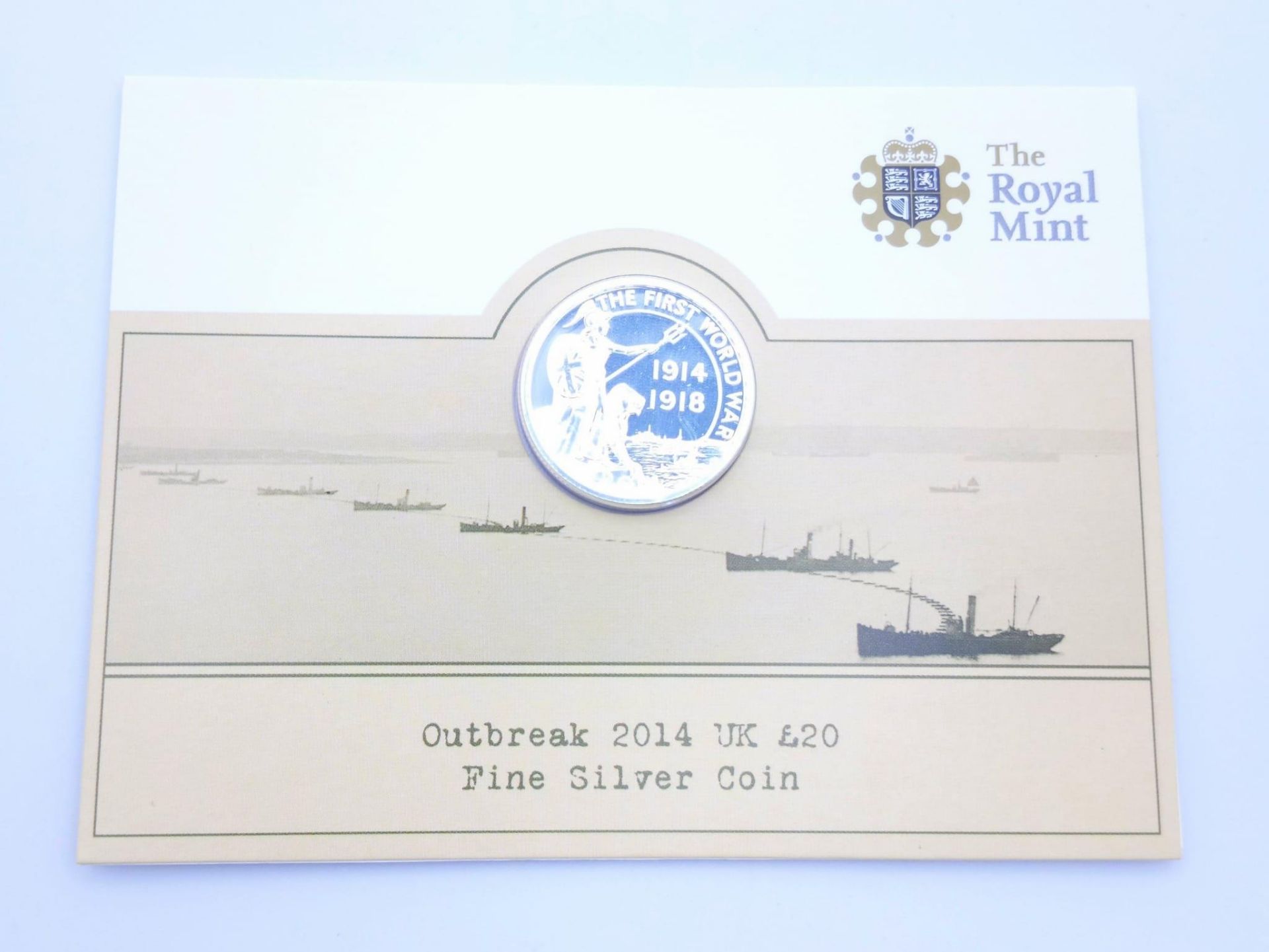 A Mint Condition Fine Silver £20 Coin ‘Outbreak 2014 (WW1) in partnership with the Imperial War - Image 2 of 3