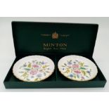 Two Vintage Minton Small Hand-Painted Bone China Shallow Bowls in Original Minton Packaging. 9cm