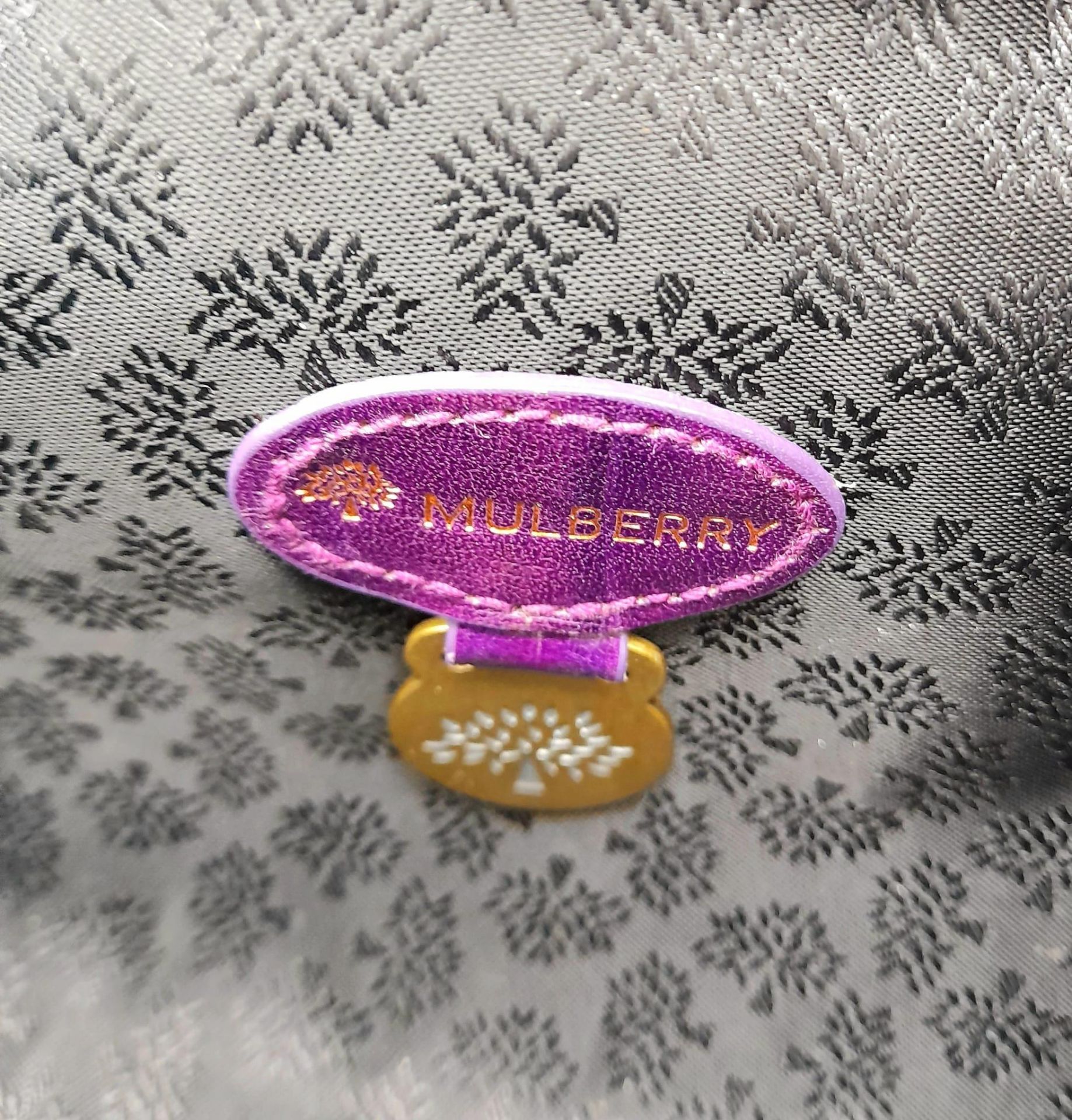 A Mulberry Purple Leather Baguette Handbag. 24cm x 12cm. Ref: 13004 - Bild 5 aus 6