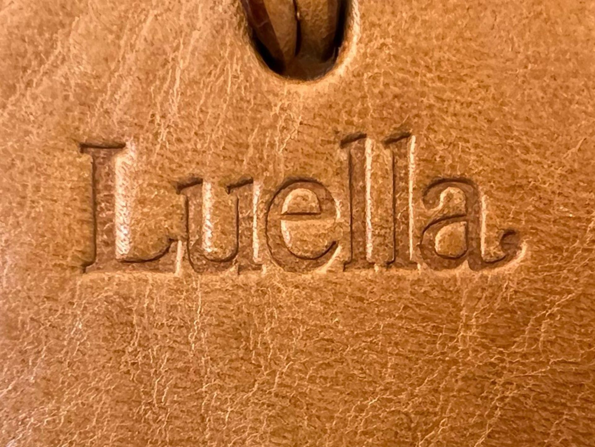 A Luella Brown Leather Handbag with Dust-Cover. Gold-tone furniture. Heart tassles. Exterior - Bild 7 aus 7