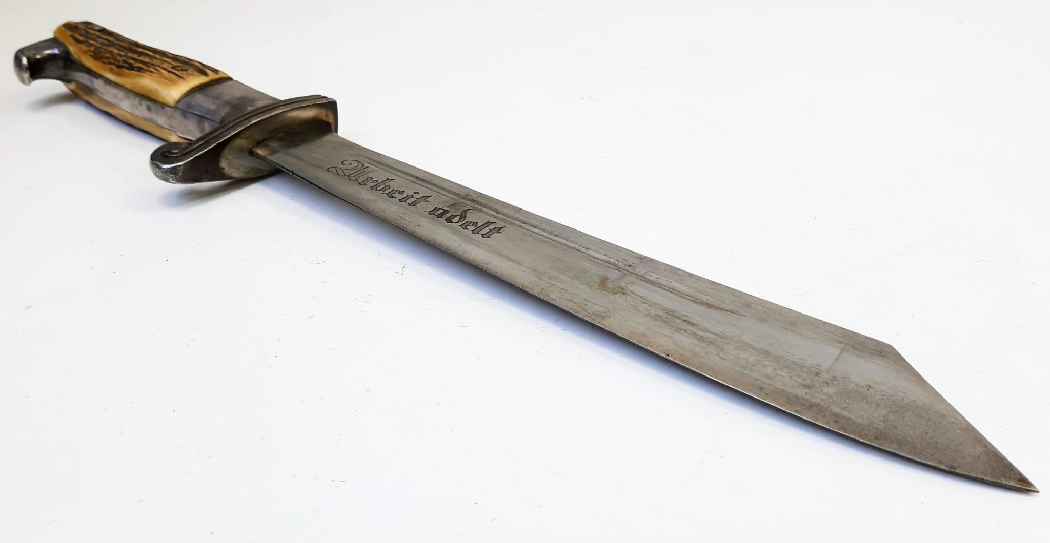 3rd Reich R.A.D Hewer Dagger Model 1934 Maker: Eichorn with impossible to find hanger – all well - Image 5 of 9