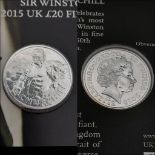 A Mint Condition Fine Silver £20 Coin ‘Sir Winston Churchill’. In original sealed pack by Royal
