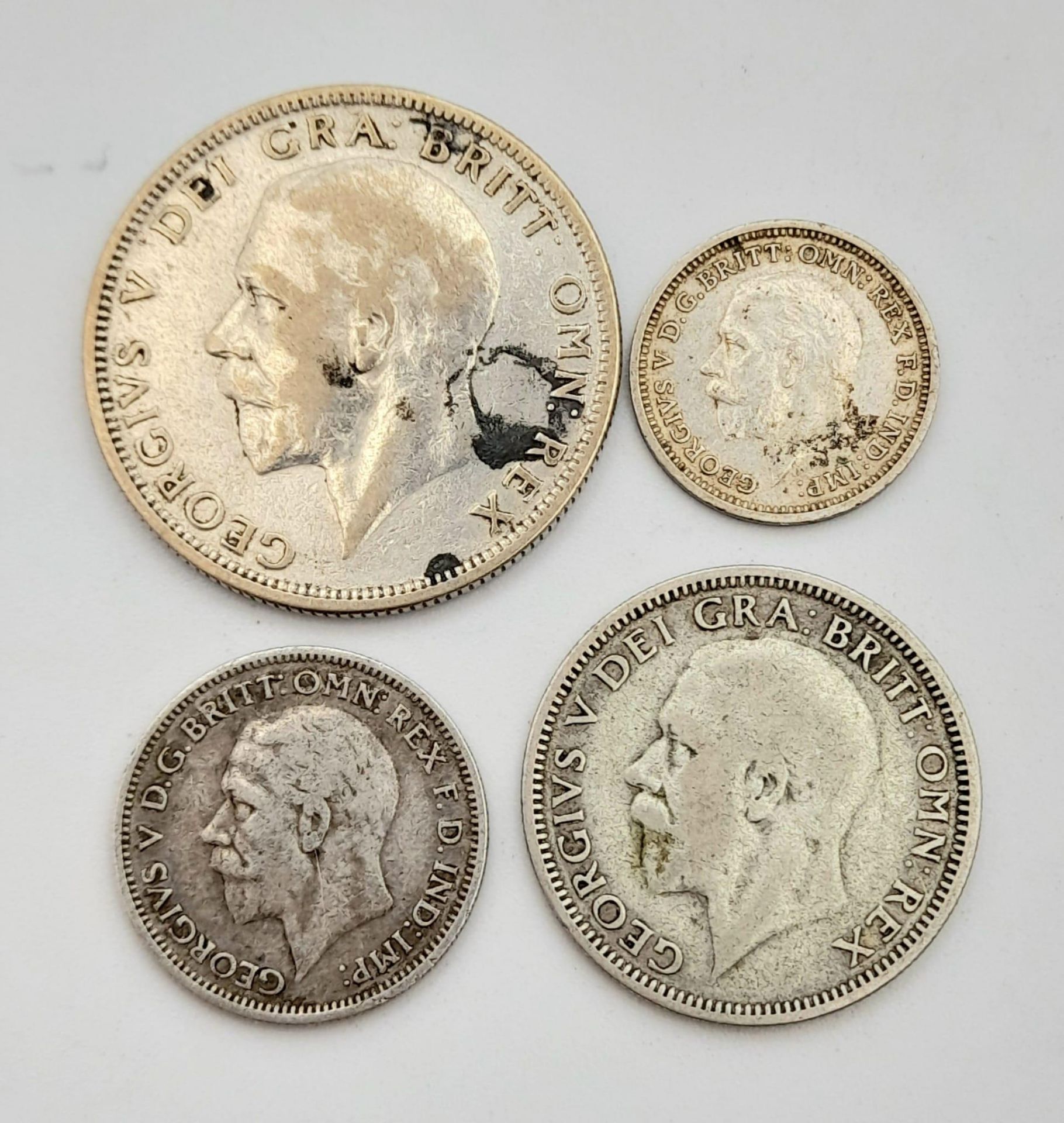 A Parcel of Four 1936 Silver Coins (The Year of the Three Kings) Comprising; One Silver Florin, - Image 2 of 2