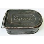 A Vintage Acme Snap Metal Miners Food Tin. 15cm