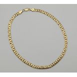 A 14K Yellow Gold Flat Tight-Curb-Link Long Bracelet. 27cm. 5.93g