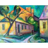 An Oil Painting of, City Street, By Peter Tovpev. №AAA2722 The oil painting is a vibrant depiction