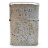 Vietnam War Vietnam War a 1966 Dated Coded Zippo Lighter. Engraved “Vietnam 67-67”. No International