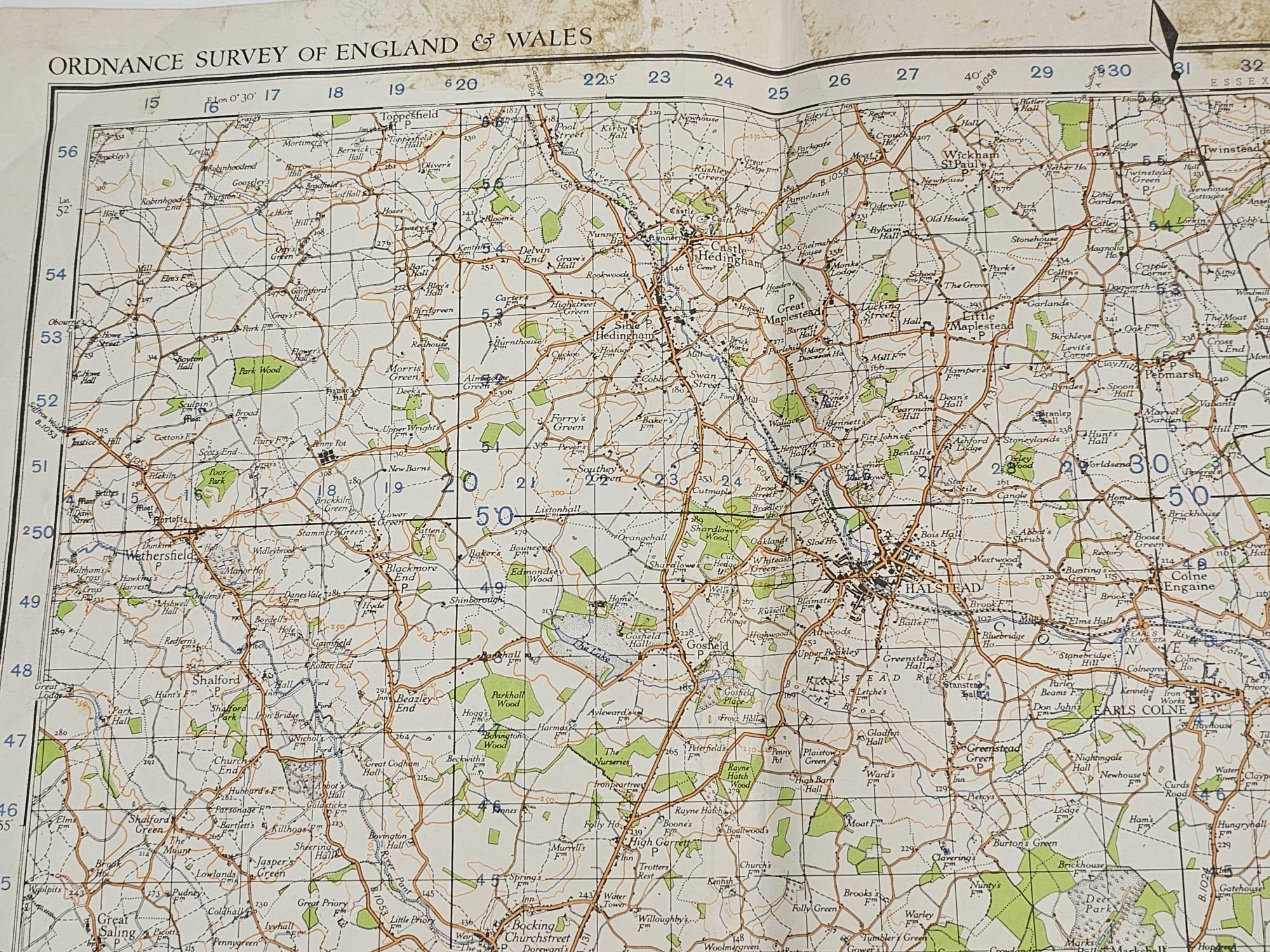 An Original WW2 1940-41 War Office Issue Map of Colchester and Surrounding Area. 56 x 74cm - Image 4 of 8