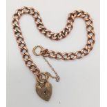 A 9 K rose gold chain bracelet with safety chain. Length: 20 cm, weight: 14.4 g.