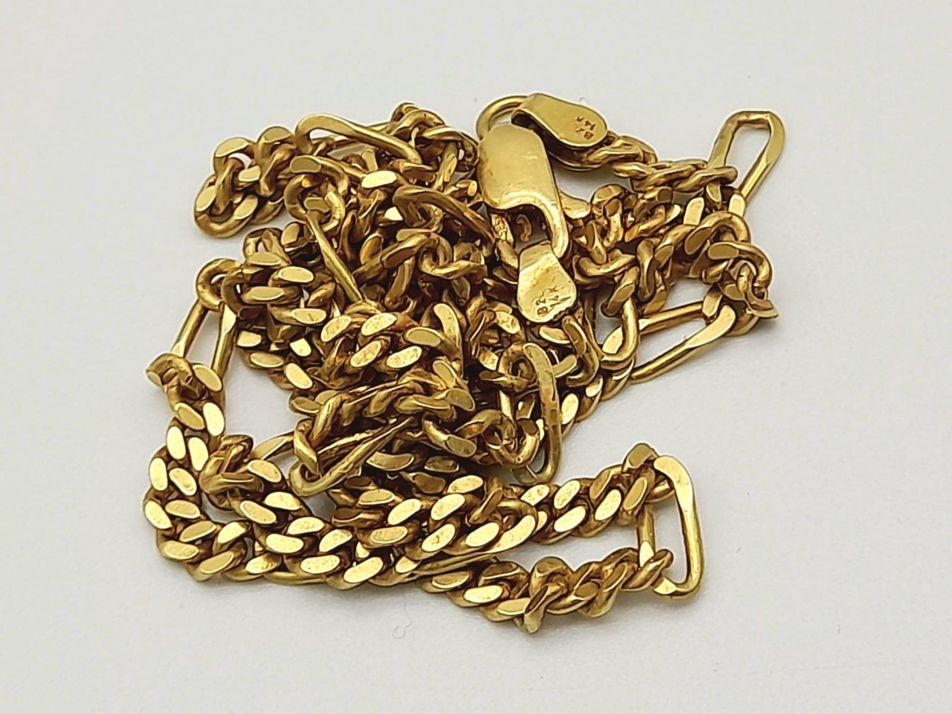 A Vintage 9K Yellow Gold Figaro Link Chain/Necklace. 52cm. 18.43g. - Bild 3 aus 4