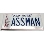 The Iconic Seinfeld Assman Vanity Plate! This metal repro vanity plate captures the hilarity of