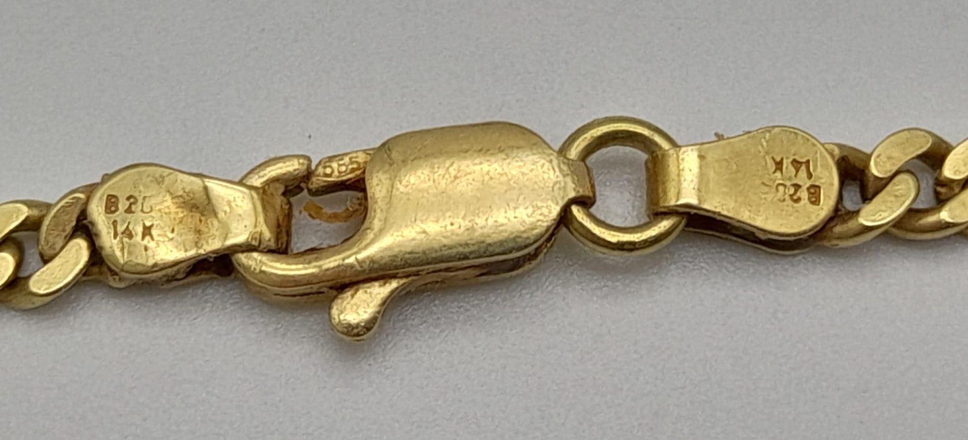 A Vintage 9K Yellow Gold Figaro Link Chain/Necklace. 52cm. 18.43g. - Bild 4 aus 4