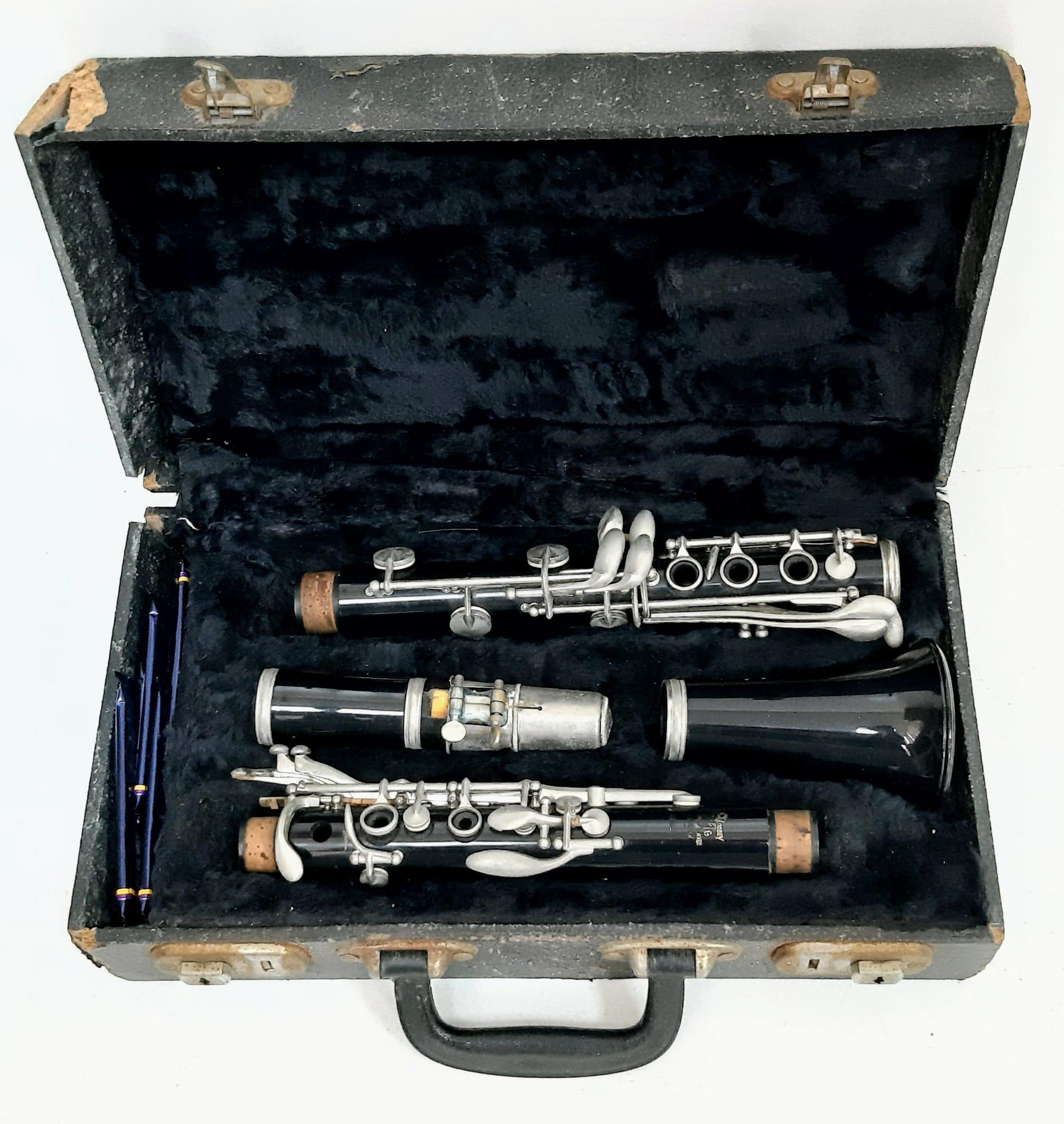 A Vintage Boosey and Hawkes of London Clarinet. Comes in its original fitted case with bb clarinet