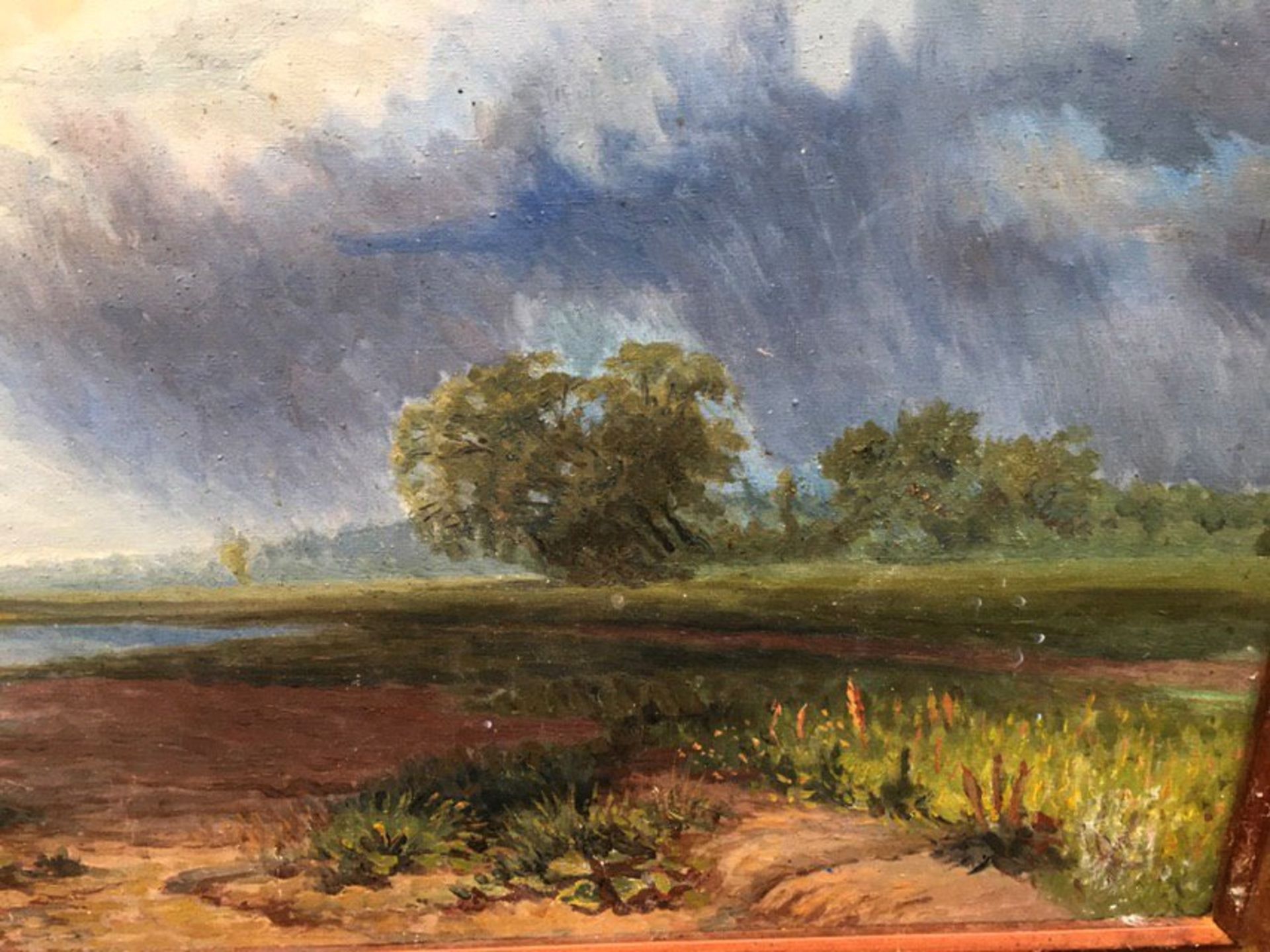 An Oil Painting of, Wet meadow, By Vasil'yev O. S. №566 *** ABOUT THIS PAINTING *** * TITLE: "Wet - Bild 3 aus 10