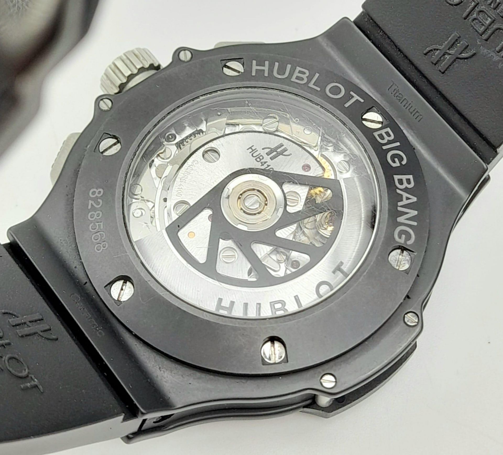 THE HUBLOT"BIG BANG" CHRONOGRAPH WITH 3 SUBDIALS , SKELETON BACK AND HUBLOT DIVERS STRAP , IN - Bild 9 aus 21