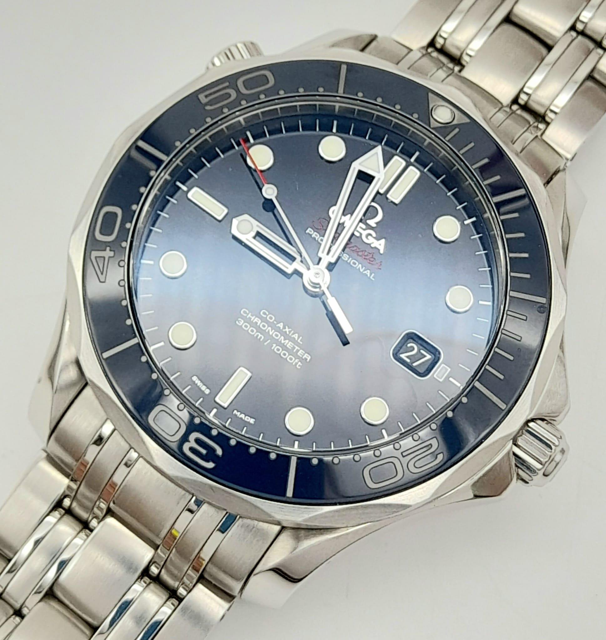 AN OMEGA SEAMASTER "PROFESSIONAL" CHRONOMETER IN STAINLESS STEEL WITH MATCHING BLUE DIAL AND - Image 17 of 29
