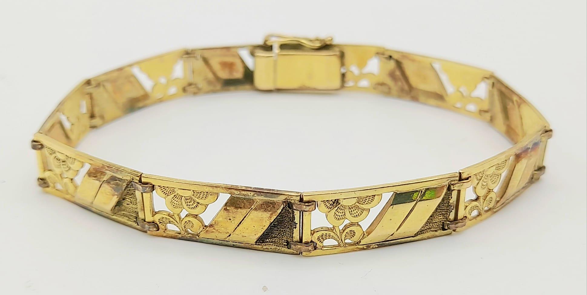 A vintage, 9 K yellow gold bracelet, length: 18 cm, weight: 10 g.