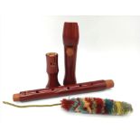 Vintage 1950's Schotts Wooden Treble Recorder, with the original cleaning brush.