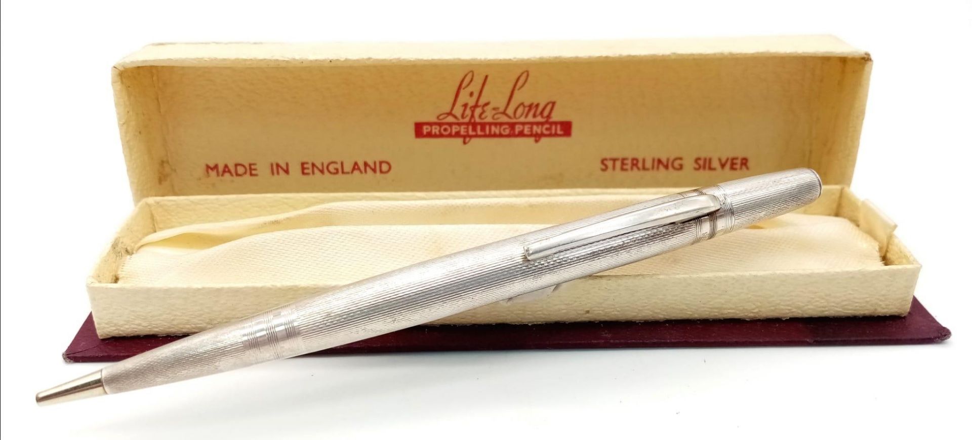 A Vintage Life Long Sterling Silver Propelling Pencil. Comes in original packaging. 20g - Image 4 of 5