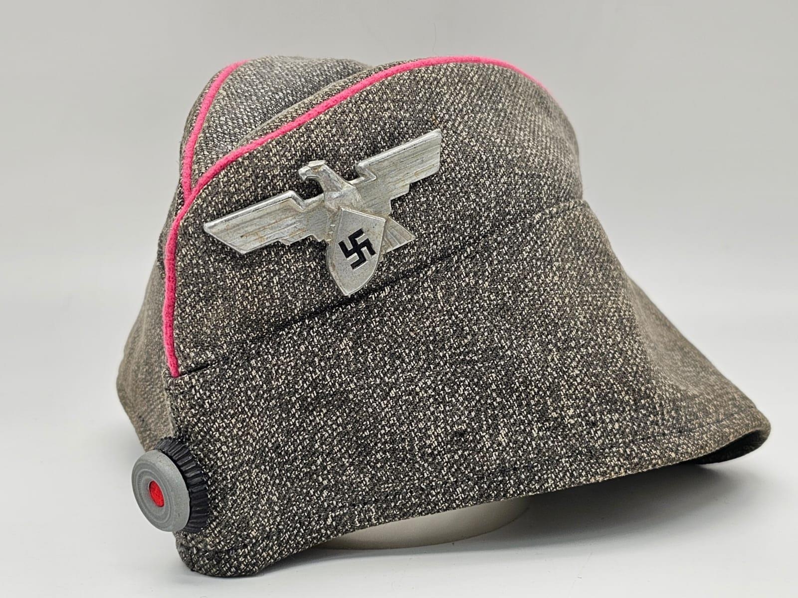 A very rare 3rd Reich Ordnungspolizei (Order Police) side cap which was for security of Factory’s