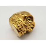 A Quartz Skull Figure with A metallic Gold Coating. The perfect cabinet of curiosity ornament or
