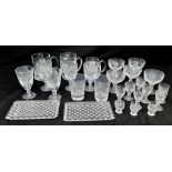 A Selection of Crystal Cut-Glass Drinking Vessels. Wine, champagne, shot, pint and after dinner