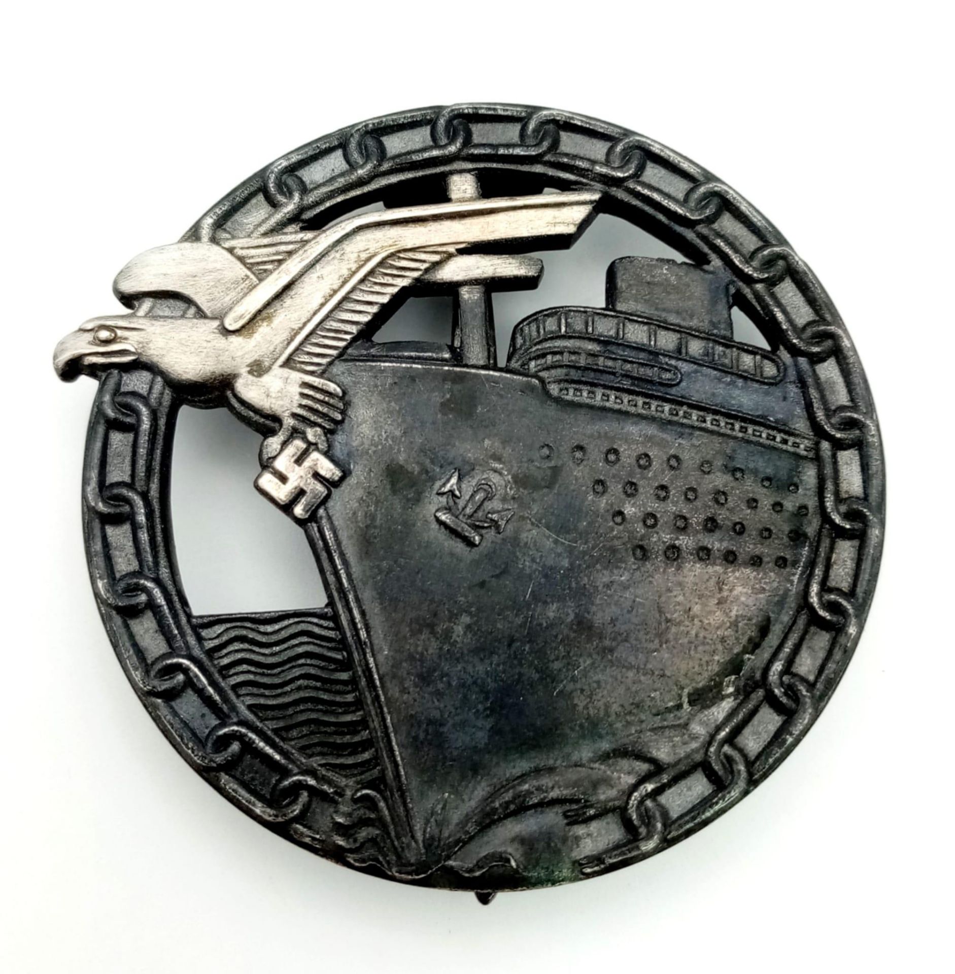 3rd Reich Kriegsmarine Blockade Runners Badge. No Maker.