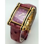 A THEO FENNELL FASHION WATCH IN 18K GOLD WITH MANUAL MOVEMENT ON ORIGINAL LEATHER AND 18K GOLD