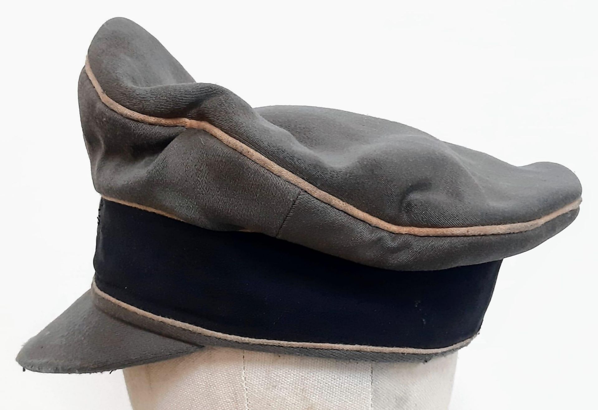 3rd Reich Waffen SS Trikot Crusher Cap with White Piping. A real “been there” example. - Bild 2 aus 6