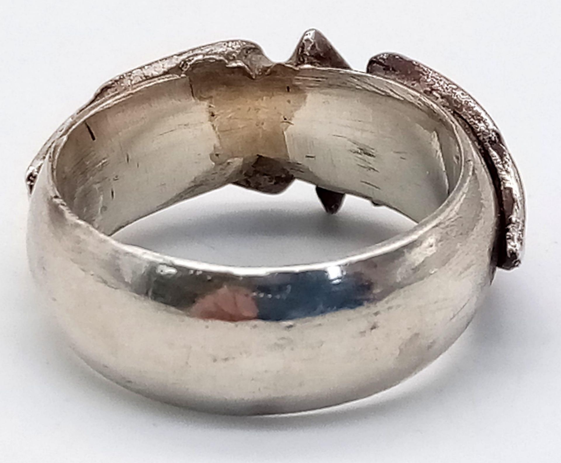 WW2 Silver US W.A.S.P (Woman’s Airforce Service Pilots) Ring. UK Size: “O” US Size 7.5. - Image 3 of 3