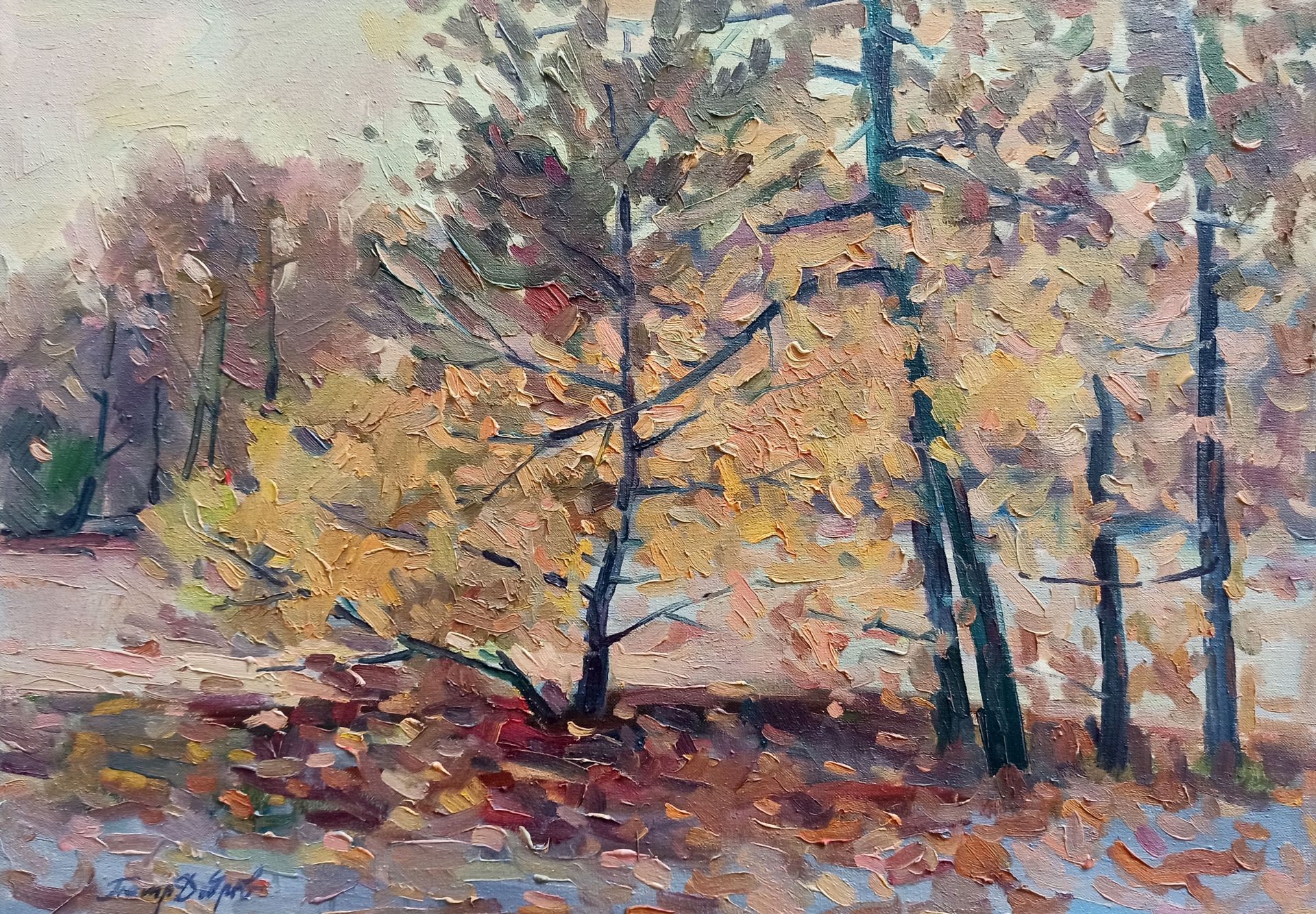 A Oil Painting of, Golden autumn, By Peter Tovpev №Dobr 201 *** ABOUT THIS PAINTING *** * TITLE: "